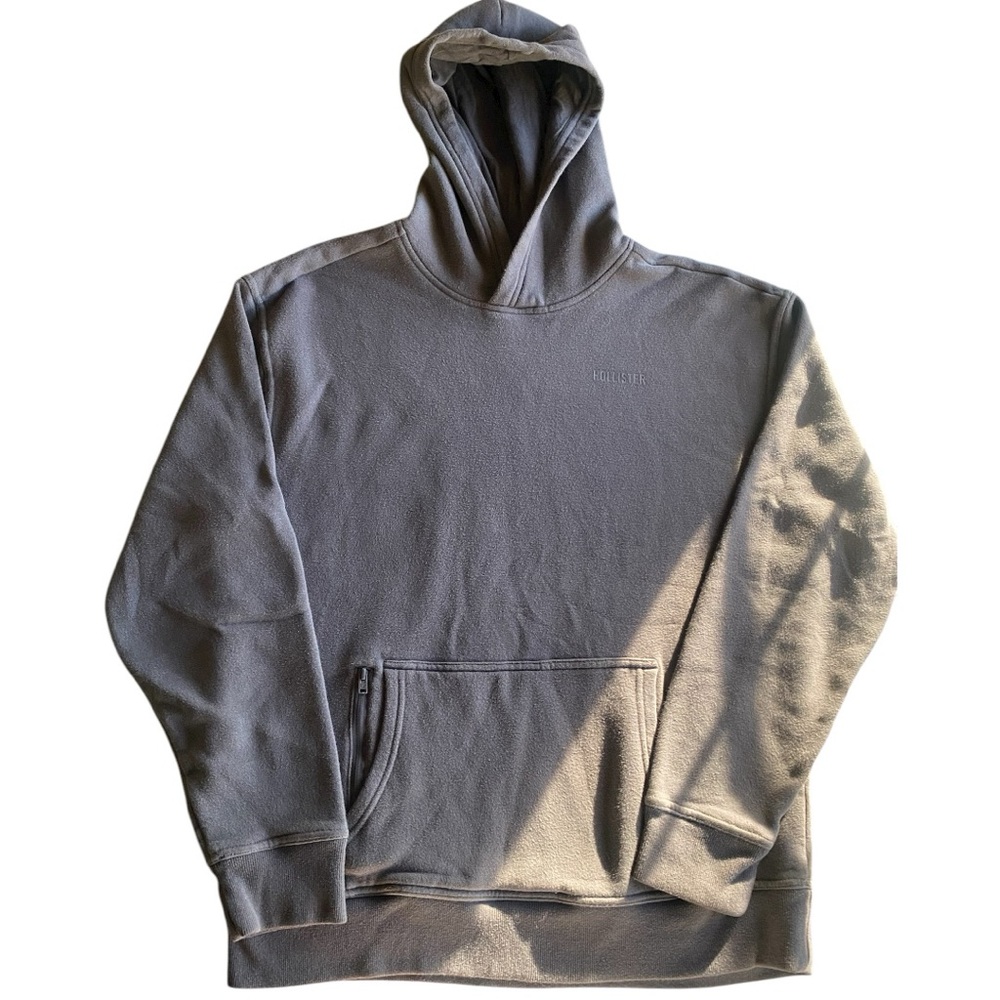 Hollister Men's Relaxed Fit Gray Pullover Hoodie (L)